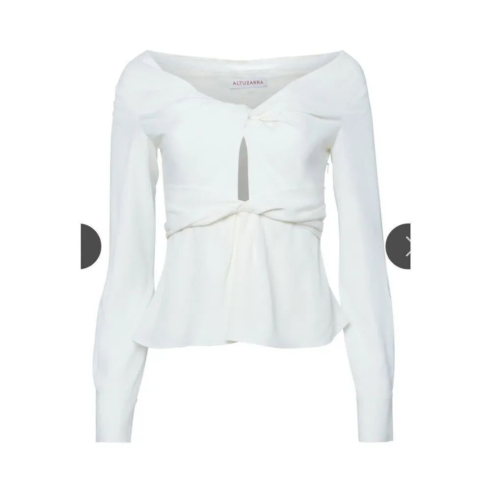 Altuzarra “PRASINI' Twist Detail TOP in White NWT Size 36/XS